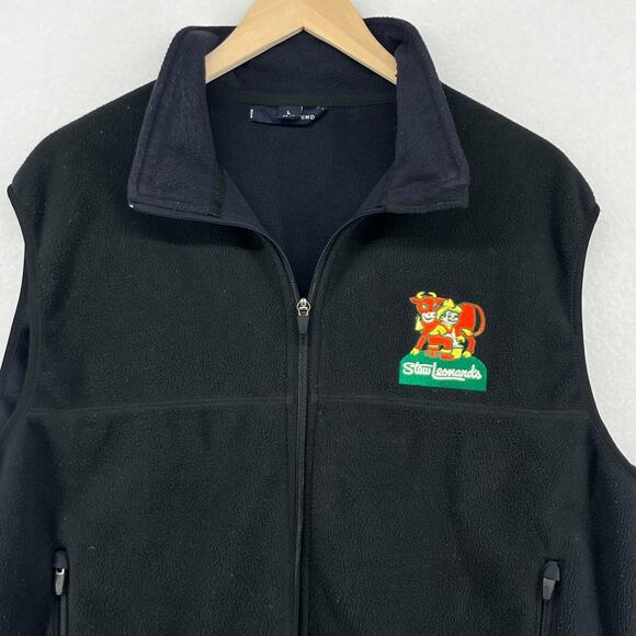 STEW LEONARDS Vest Mens L 42-44 LANDS END Fleece Employee Dairy Grocery Black - Picture 4 of 15